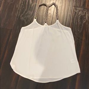 Ladies lightweight beaded neck size M ivory top